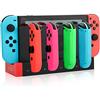 RunSnail Dock di Ricarica Compatibile con Controller Joycons Switch, Stazione Dock per Caricabatterie Controller Switch per Caricabatterie Joy Con da 4Pezzi con Indicazione LED Lampione