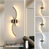 Mckalen 80CM LED Applique da Parete Interno 32W 3600LM Dimmable 3000K-6500K | Moderna Lunga Lampada da Parete con Telecomando/APP, Lampada a Muro in Alluminio per Camera da Letto Soggiorno Corridoio