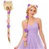 YUNHENTONG Parrucca da Principessa con Treccia Bionda, Parrucca Intrecciata | Treccia Bionda con i Fiori Modello da Infilare, Parrucca Principessa, Donne Adulte per Cosplay di Halloween e Carnevale