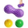STJUNR Set da 3 pezzi: palla da massaggio, palla miofasciale e palla chiodata per massaggio plantare — Ideale per schiena, gambe, piedi e mani
