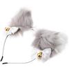 JEWEDECO Cerchietto con Orecchie da Gatto Grigie Morbide e Sonaglio Fascia Comfort per Feste Cosplay Halloween e Costume Adatto Diverse Misure di Testa