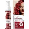 Sevich Tintura temporanea per capelli, colore rosso, asciugatura rapida in 15 secondi, non permanente, per capelli naturali e colorati, facilmente lavabile, 30 ml