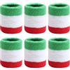 TOPTIE TOPTE - 6 braccialetti sportivi a righe in cotone | Design a righe, in spugna di cotone, tessuto elastico, per tennis, pallavolo, basket, palestra, allenamento