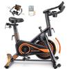 Burever Cyclette Collegata, App Fitness, Resistenza 0-100%, Capacità160KG | Volante d'inerzia 15kg, Silenziatore 25 dB, Trasmissione Cintura, Display LCD, Allenamento Cardio, Resistenza magnetica