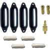 12skipper Majoni - Set completo di 4 parafanghi Star Fender con accessori | Include 4 corde per parafango, 2 valvole di ricambio, 1 adattatore per valvola