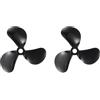 QUARKZMAN 3 Pale Eliche Elica per Barche RC 4mm Diametro Foro Nero | 44mm Diametro Esterno, CW Rotazione Oraria, Per Trapano, Per Barche RC Modellismo Navale, Fai Da Te