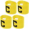 Garneck 4 Pezzi Fascia Regolabile in Nylon Giallo per Adulti | Design Antiscivolo Patch, Alta Visibilità, per Gruppi e Arbitri, Stampa Chiara