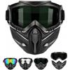 Jeeeun Detachable Full Face Goggles Mask with PC Lens for Outdoor Use | Detachable goggles and face cover with a PC lens, foam padding and adjustable strap