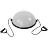 Luqeeg Half Balance Ball, Yoga Ball Balance Trainer con Bande di Resistenza e Pompa a Pedale, 23 '' Half Yoga Exercise Ball per Allenamento di stabilità, Esercizio di Forza Fitness (Grigio)