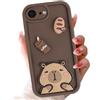 Stradvnaly Cartoon Carino Custodia per iPhone 16e/iPhone 17e 6,1, Cute Modello Capybara di 3D Motivo TPU Donna Sottile Morbido Antiurto Bumper Protettiva Case per Ragazzo Ragazza, marrone