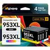 Naiveve 953 XLCartucce Compatibili 953XL per HP 953XL Multipack 4 Colori | 953XL Compatibili con HP OfficeJet Pro 7720 7730 7740 8210 8710 8715 8720 8725 8730 (Nero, Ciano, Magenta, Giallo)