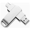 Sylkeov Chiavetta USB da 8 GB con connettori Dual Type-C e USB 2.0, archiviazione impermeabile, design girevole a 360° in metallo, compatibile con PC, smartphone OTG, Mac OS, Windows, Linux, trasferimento