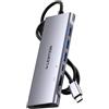 LENTION Cavo lungo 1 m USB C Hub 4K60Hz HDMI, lettore di schede SD e TF, 3 USB 3.0