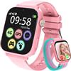 CATGIFF 4g Smartwatch Bambini con GPS Orologio Bambina 4-12 Anni Regalo | SOS chiamata Chat Vocale Contapassi Sveglia gioco-Smart watch ragazza e ragazzi Rosa