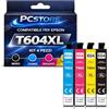 PcStore Cartucce Compatibili Epson T604 T604XL 604XL - Kit Nero Ciano Magenta Giallo - per XP-2200 XP-2205 XP-3200 XP-3205 XP-4200 XP-4205 WF-2910DWF WF-2930DWF WF-2935DWF WF-2950DWF