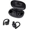Eminchu Auricolari Wireless Gancio per L'orecchio Cancellazione del (BLACK) | Bluetooth 6.1, ABS, Protezione Dagli Schizzi, vestibilità , Riproduzione di 8 Ore, Ricarica di Tipo C, Doppio Display LED