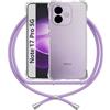 ANFAIRLACE Cover Cordino Compatibile con Xiaomi Redmi Note 17 Pro 5G, Viola | Custodia Laccio Trasparente Silicone Morbido Regolabile Antiurto Rinforza Angoli Chiaro Case