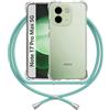 ANFAIRLACE Cover Cordino Compatibile con Xiaomi Redmi Note 17 Pro Max 5G, Verde | Custodia Laccio Trasparente Silicone Morbido Regolabile Antiurto Rinforza Angoli Chiaro Case