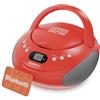 OAKCASTLE CD250 CD250 - Boombox portatile Bluetooth con radio FM, riproduzione CD, CD-R, CD-RW con 20 tracce di memoria programmabile, comandi facili, display LED, AUX da 3,5 mm, jack per cuffie,