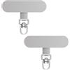 caslord Set di 2 Metallo Patchs universal per Cordino | Metallo Ferro | Robusto e resistente all'usura | Tutte le custodie standard per telefoni | Argento