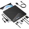 Wbacon Unità Blu Ray esterna 7 in 1, masterizzatore Blu Ray 4k con USB 3.0 Type-C portatile Blu Ray Drive, masterizzatore CD DVD 3D BD con porte SD/TF, unità ottica 4K compatibile con Windows MacOS Laptop