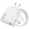 ASKUBSKU Caricatore e cavo da 67 W per Xiaomi Redmi Note 17 Pro 5G Mi Poco X8 Pad 8 | Ricarica rapida da 67 Watt, adattatore caricatore USB e cavo da 1 metro di tipo C 6 A, spina USB per Xiaomi Redmi Note 14S 13