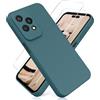 YiKaDa - Cover per Honor 200 Lite, con [2 Pack] Pellicola Protettiva in Vetro Temperato, Custodia Liquid Silicone Leggero - Verde Notte Scuro