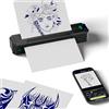 EZ TATTOO EZ Stampante Stencil Tattoo - Stampante Termica con Alimentatore Grande da 2500mAh, Stampante Wireless Portatile per i Viaggi Compatibile con Telefono/Tablet/PC Forniture per Tatuaggi