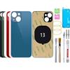 BAYERQ Vetro posteriore di ricambio compatibile con iPhone 13, grande foro per fotocamera, kit strumenti di riparazione - vetro temperato cover batteria (blu)