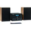 Thomson Micro-chaîne Bluetooth - THOMSON - Bois/Noir - Radio FM/CD/MP3/USB, 20W RMS, Tuner FM RDS, Prise casque, Télécommande, Alim.