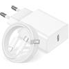 KINPEE 25W Caricatore iPhone con Cavo Lightning 2 Metri Certificato Apple MFi | Caricatore USB C Alimentatore Caricabatterie Rapido Spina Presa USB C Charger for iPhone 14 13 12 11 Pro Max Plus SE XS/iPad