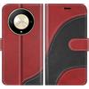 BoxTii Cover per Honor Magic 6 Lite 5G / Honor X50 / Honor X9B, Custodia in PU Pelle Portafoglio, Magnetica Cover a Libro con Slot per Schede per Honor Magic 6 Lite 5G / X50 / X9B, Rosso