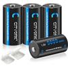 CITYORK 4 batterie ricaricabili Baby C, ad alta capacità NiMH C, batterie ricaricabili 5000 mAh, precaricate