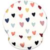 Ksriylm Tappetino per mouse ergonomico con poggiapolsi, sollievo dal dolore, in memory foam, con base in silicone antiscivolo, per computer portatile, motivo a cuore colorato