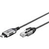 goobay Cavo adattatore da USB-C 3.1 a RJ45 CAT 6 Slim/cavo adattatore/connessione Internet cablata stabile con router/switch di rete/adattatore USB a RJ45 / 1 Gbps / 1 metro/grigio / 74401