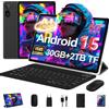 DMOAO Tablet 10 Pollici Android 15 con 30 GB RAM+2TB ROM Espansione, Widevine L1 | FHD Tablet con Tastiera e Mouse, 6000mAh, Octa-Core, 5G Wi-Fi, GPS, USB-C, BT 5.0, 8MP+5MP, Gemini AI, Nero