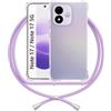 ANFAIRLACE Cover Cordino Compatibile con Xiaomi Redmi Note 17 4G 5G, Viola | Custodia Laccio Trasparente Silicone Morbido Regolabile Antiurto Rinforza Angoli Chiaro Case