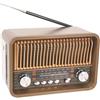 AZURAOKEY Altoparlante BT retrò con radio FM/AM/SW - Radio for giardini vintage portatile, batteria da 1200 mAh, BT 5.0, riproduzione TF/AUX/USB for il campeggio, i viaggi e l'uso domestico