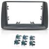 Tecmedia Mascherina Autoradio 2 DIN Compatibile con Fiat Panda II (169) 2003-2012 - Telaio Adattatore Plancia Auto con Clip di Fissaggio Colore Grigio