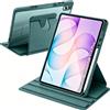 A-BEAUTY Custodia Rotante per Samsung Galaxy Tab S12 Plus 12.4 Verde Scuro | con Supporto per Penna S, Antiurto Trasparente Cover, Auto Svegliati/Sonno