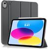 MoKo Cover per iPad (A16) 11a/10a Gen. (2025/2022), Grigio Siderale | Cover Protettiva Sottile a Tre Pieghe Supporto, Caso Smart Folio con Retro TPU Morbido Touch ID Sveglia/Sonno