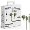 Sudio Cuffie cablate V3 Essential | Auricolari in-ear con connessione USB-C | Cavo intrecciato e resistente alla rottura | Microfono integrato | Resistenza all'acqua IPX4 | Verde