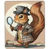 Oudrspo Tappetino per mouse da detective scoiattolo nero, resistente, morbido, impermeabile, antiscivolo, in gomma, con bordo cucito, per scrivania, ufficio, laptop, 8,3 x 10,3 pollici