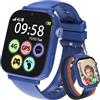 CATGIFF 4g Smartwatch Bambini con GPS Orologio Bambini 4-12 Anni Regalo | SOS chiamata Chat Vocale Contapassi Sveglia gioco-Orologio ragazzi e ragazza Blu