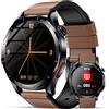 Lgnitek 2026 Nuovo Smartwatch Uomo ECG/HRV/BMI/BP,Per Android iOS AMOLED(Marrone) | 1,43Orologio Salute Con 24H Pressione Arteriosa/ Frequenza Cardiaca/SpO2/Sonno/Chiamata SOS, Contapassi IP68