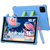 ALLDOCUBE 10 Tablet per bambini con stilo, Android 16, 64GB, 6000mAh, Blu | Controllo Parentale, App per bambini preinstallate, 12GB RAM, TF 512GB, WiFi 5, Bluetooth 5.0, Sblocco Viso, iPlay 80 SE