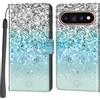 Salanheo Cover per Google Pixel 9 Pro XL / 10 Pro XL / 11 Pro XL, Argento e blu | Portacarte, Chiusura Magnetica, Flip Case, Antiurto Custodia, Funzione Stand