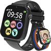 CATGIFF 4g Smartwatch Bambini con GPS Orologio Bambino 4-12 Anni Regalo | SOS chiamata Chat Vocale Contapassi Sveglia gioco-Smart watch ragazzi e ragazza Nero