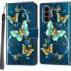 Salanheo Cover per Samsung Galaxy S26 FE, Farfalla verde dorata | Portacarte, Chiusura Magnetica, Flip Case, Antiurto Custodia, Funzione Stand