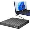 Energizer Masterizzatore DVD Esterno USB 3.0 e USB-C, 5 Gbps, Plug & Play | Scocca sottile e leggera, lettura e masterizzazione di CD e DVD, senza driver né alimentatore esterno, per Windows e MacBook
